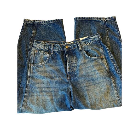 NEW Free People We the Free Good Luck Barrel Jeans Sz 28 - Picture 3 of 12